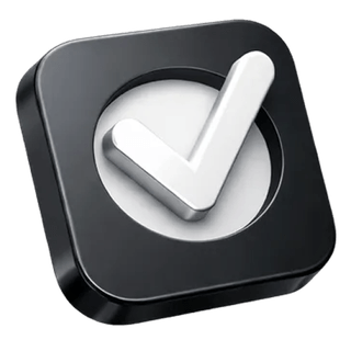 Approval checkmark icon in 3D style on the Frog Mod about page
